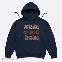 Retro Wake And Bake Funny Sourdough Starter Bread Baking Hoodie thumb 0
