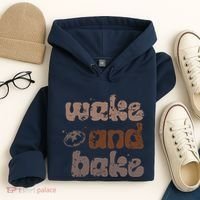 Retro Wake And Bake Funny Sourdough Starter Bread Baking Hoodie thumb 4