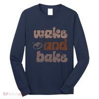 Retro Wake And Bake Funny Sourdough Starter Bread Baking Long Sleeve Shirt thumb 0
