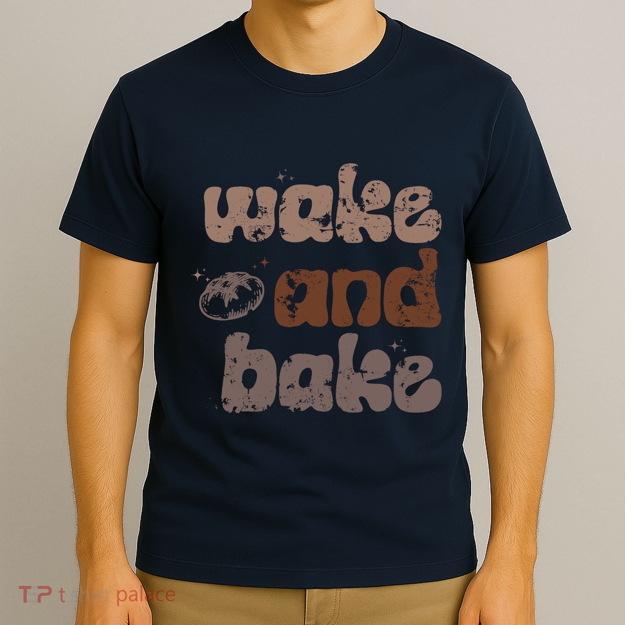 Retro Wake And Bake Funny Sourdough Starter Bread Baking T-Shirt