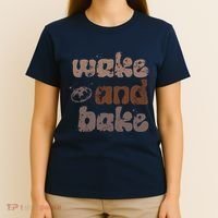 Retro Wake And Bake Funny Sourdough Starter Bread Baking T-Shirt thumb 4