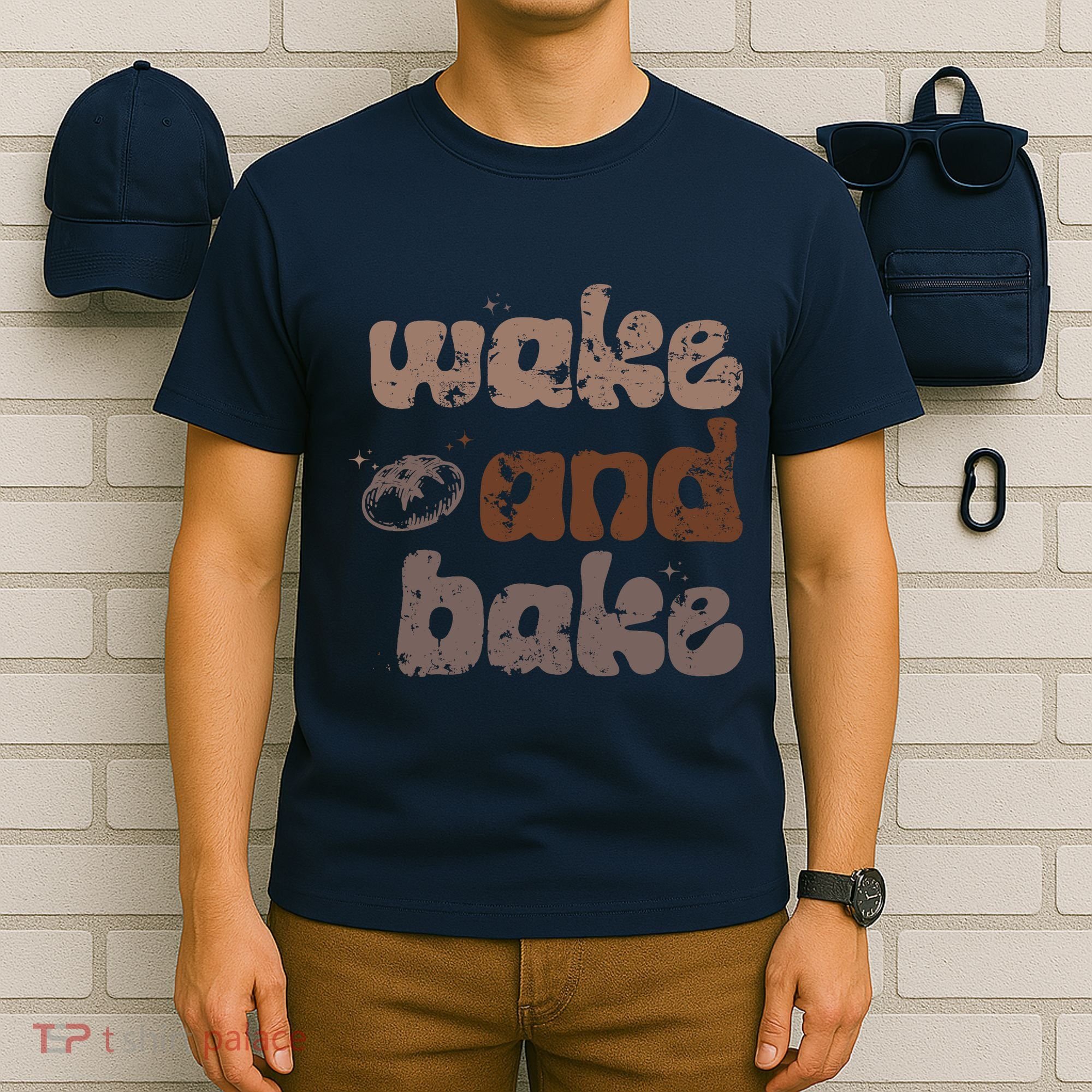 Retro Wake And Bake Funny Sourdough Starter Bread Baking T-Shirt