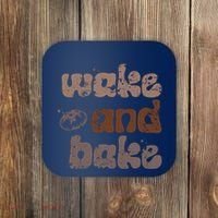 Retro Wake And Bake Funny Sourdough Starter Bread Baking Coaster thumb 0