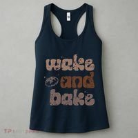 Retro Wake And Bake Funny Sourdough Starter Bread Baking Women's Tank Top thumb 3