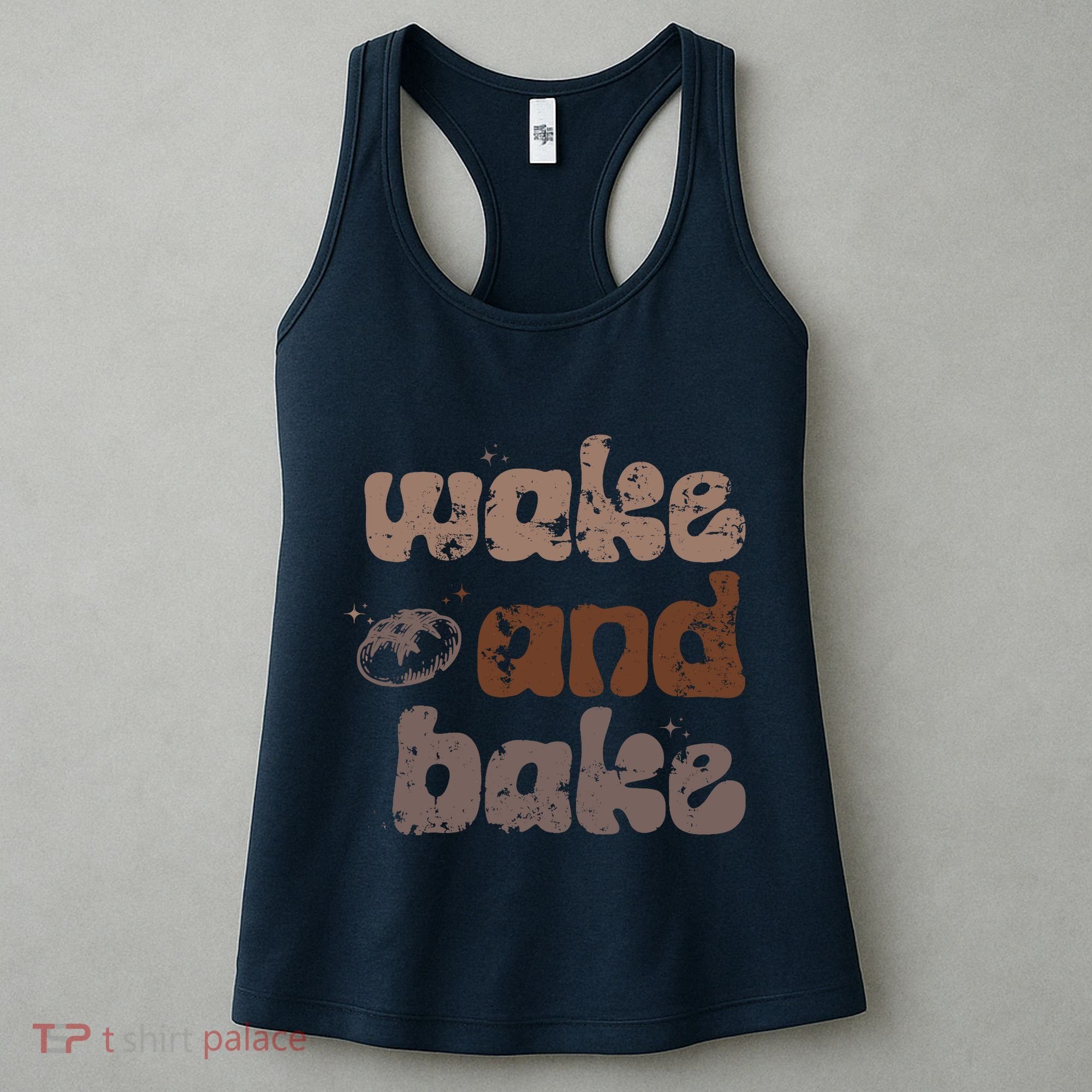 Retro Wake And Bake Funny Sourdough Starter Bread Baking Women's Tank Top