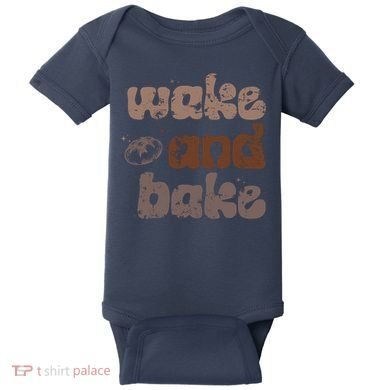 Retro Wake And Bake Funny Sourdough Starter Bread Baking Baby Bodysuit