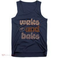 Retro Wake And Bake Funny Sourdough Starter Bread Baking Tank Top thumb 0