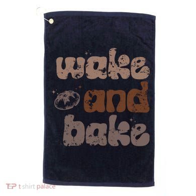 Retro Wake And Bake Funny Sourdough Starter Bread Baking Golf Towel