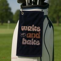 Retro Wake And Bake Funny Sourdough Starter Bread Baking Golf Towel thumb 2