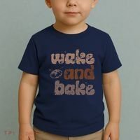 Retro Wake And Bake Funny Sourdough Starter Bread Baking Toddler T-Shirt thumb 2