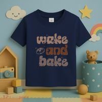 Retro Wake And Bake Funny Sourdough Starter Bread Baking Toddler T-Shirt thumb 3