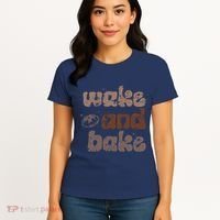 Retro Wake And Bake Funny Sourdough Starter Bread Baking Women's T-Shirt thumb 4