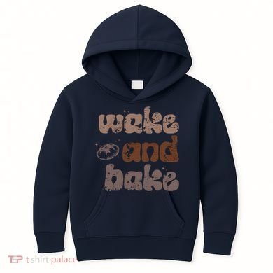 Retro Wake And Bake Funny Sourdough Starter Bread Baking Kids Hoodie