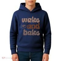 Retro Wake And Bake Funny Sourdough Starter Bread Baking Kids Hoodie thumb 4