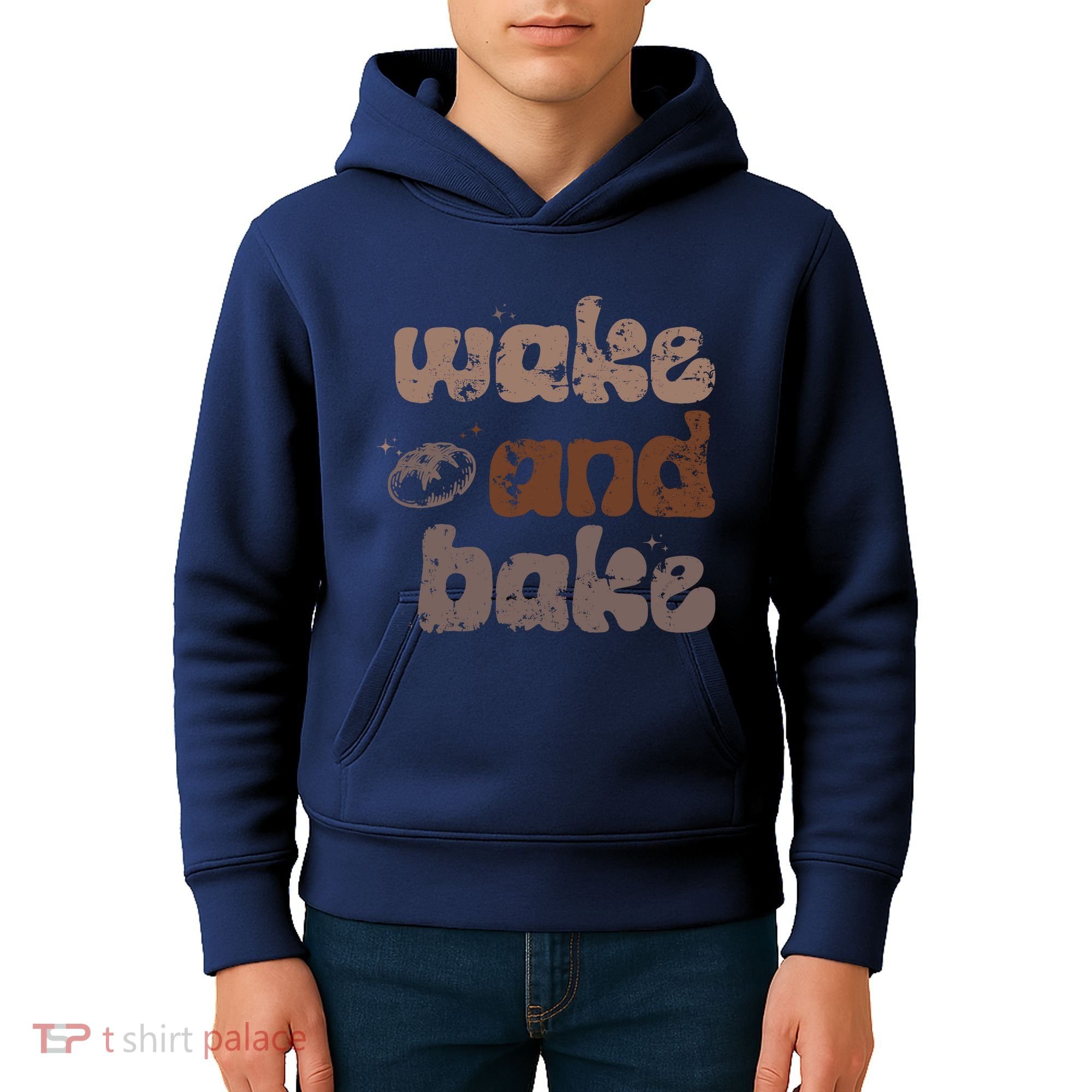Retro Wake And Bake Funny Sourdough Starter Bread Baking Kids Hoodie