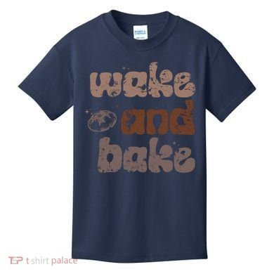 Retro Wake And Bake Funny Sourdough Starter Bread Baking Kids T-Shirt