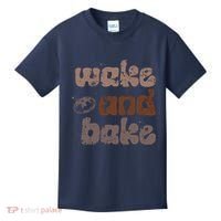Retro Wake And Bake Funny Sourdough Starter Bread Baking Kids T-Shirt thumb 0