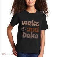 Retro Wake And Bake Funny Sourdough Starter Bread Baking Kids T-Shirt thumb 2