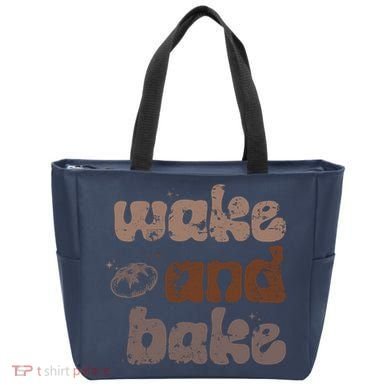 Retro Wake And Bake Funny Sourdough Starter Bread Baking Tote Bag