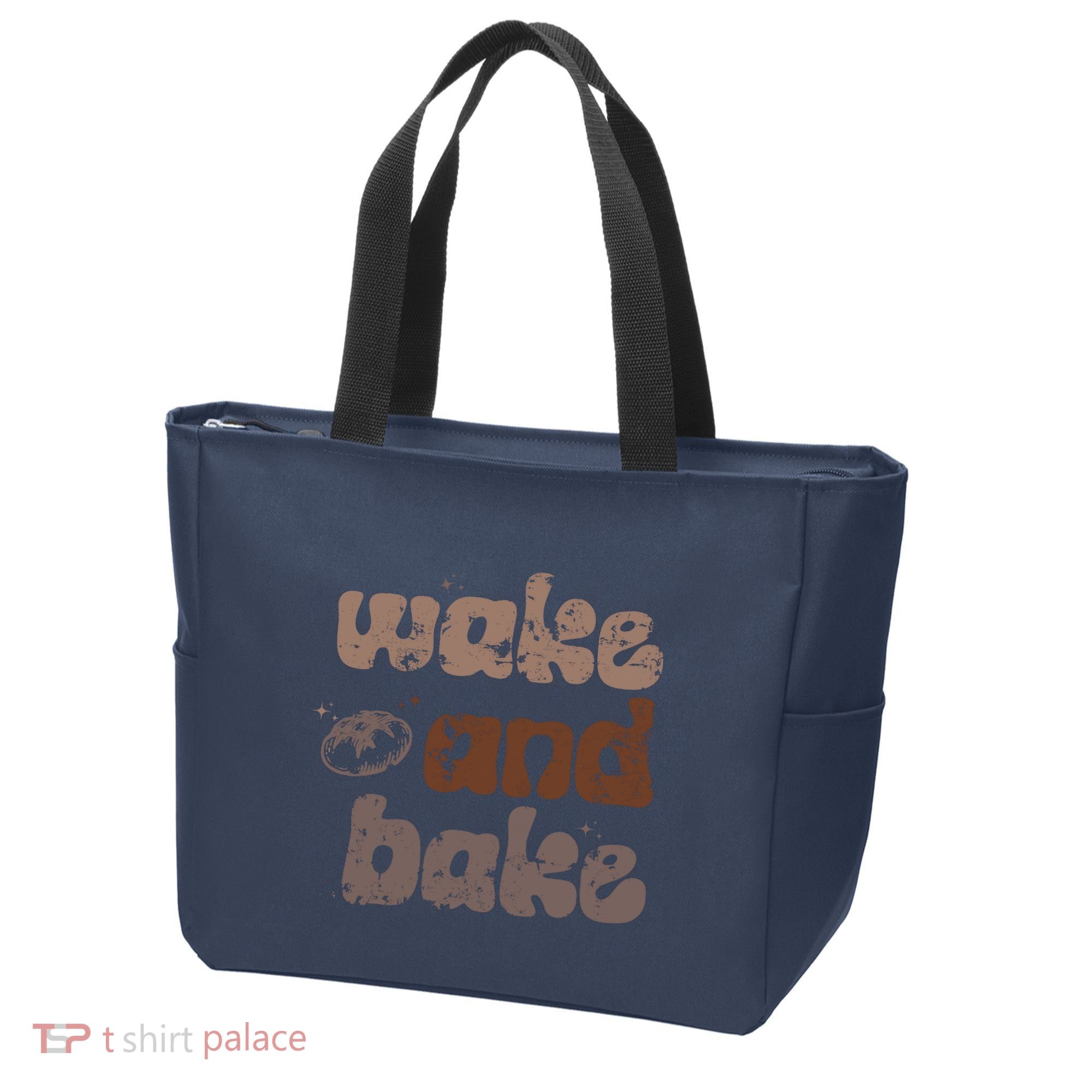 Retro Wake And Bake Funny Sourdough Starter Bread Baking Tote Bag