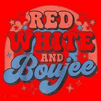 Red White And Boujee 4th Of July Santa Hat thumb 1