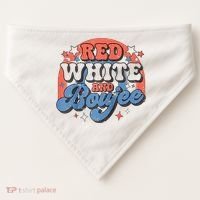 Red White And Boujee 4th Of July USA-Made Doggie Bandana thumb 0