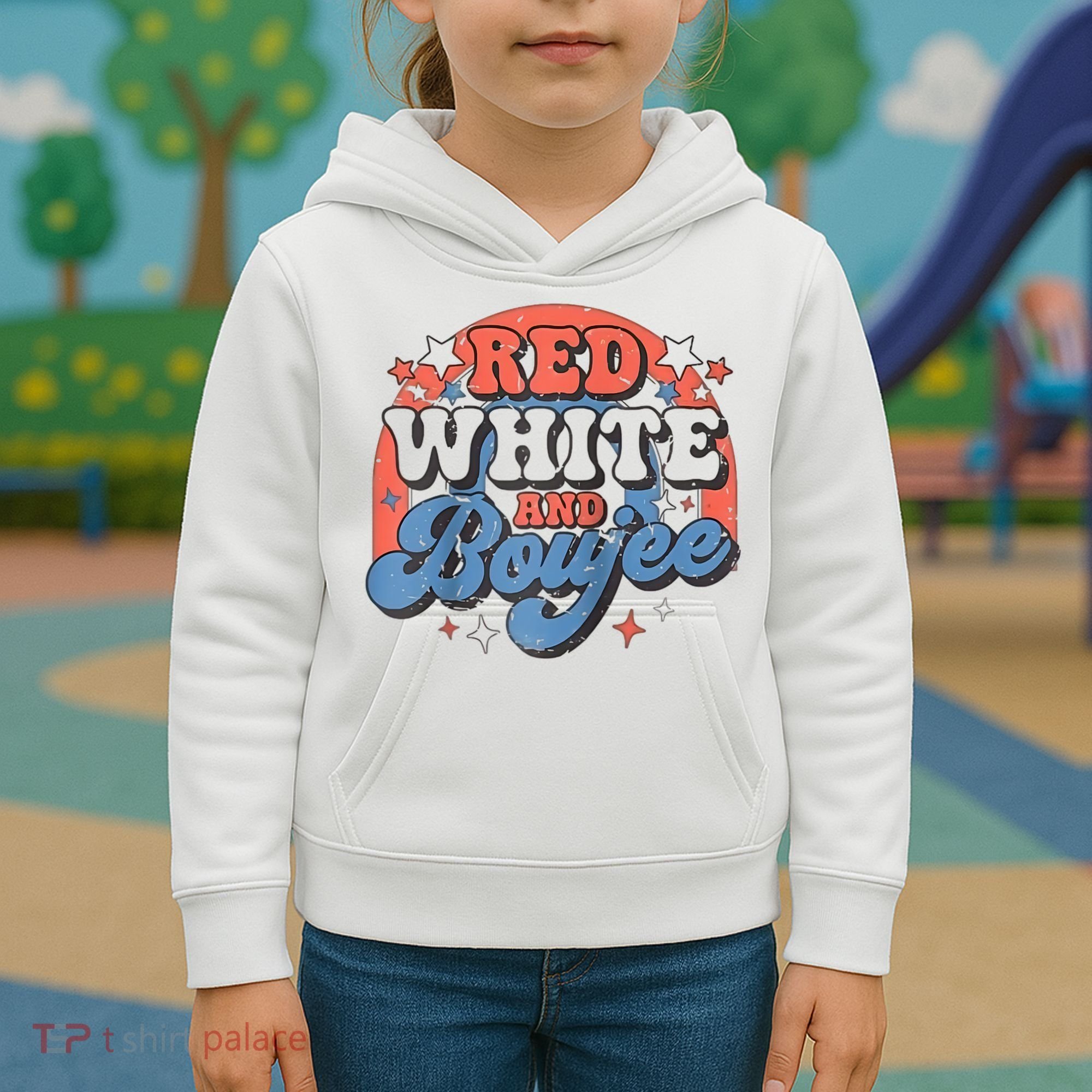 Red White And Boujee 4th Of July Kids Hoodie