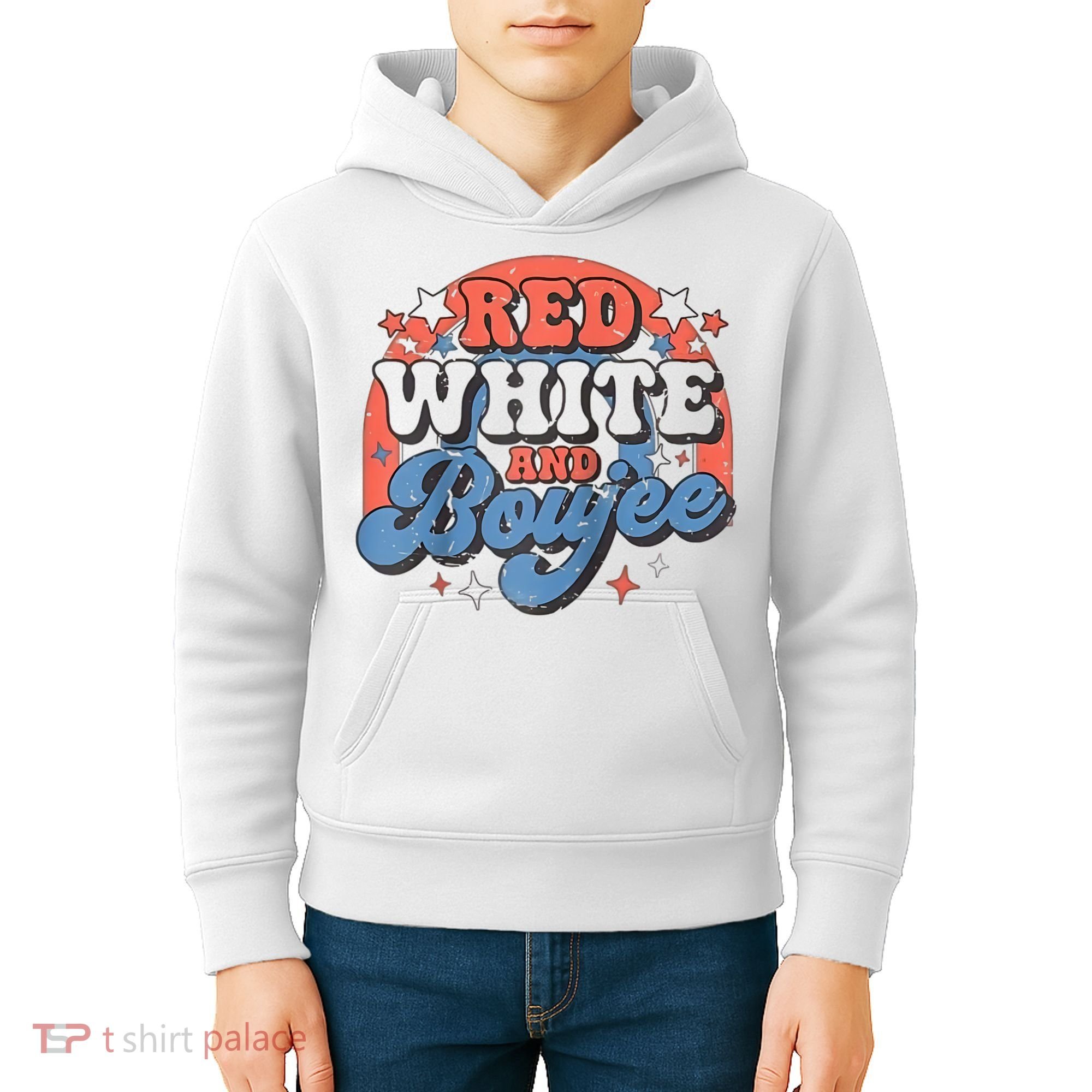Red White And Boujee 4th Of July Kids Hoodie