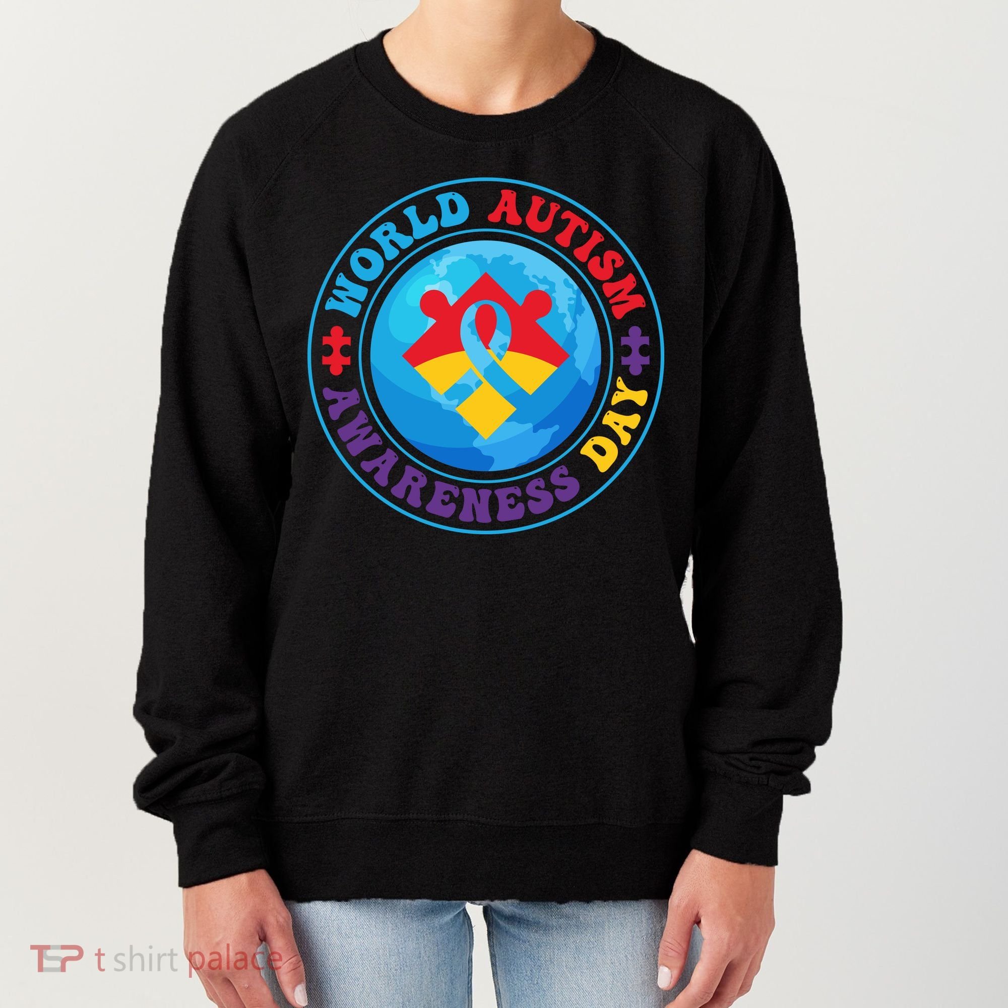 Ribbon World Autism Awareness Day Women's Sweatshirt
