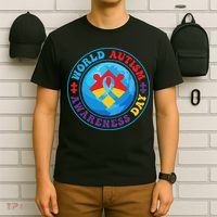 Ribbon World Autism Awareness Day T-Shirt thumb 6