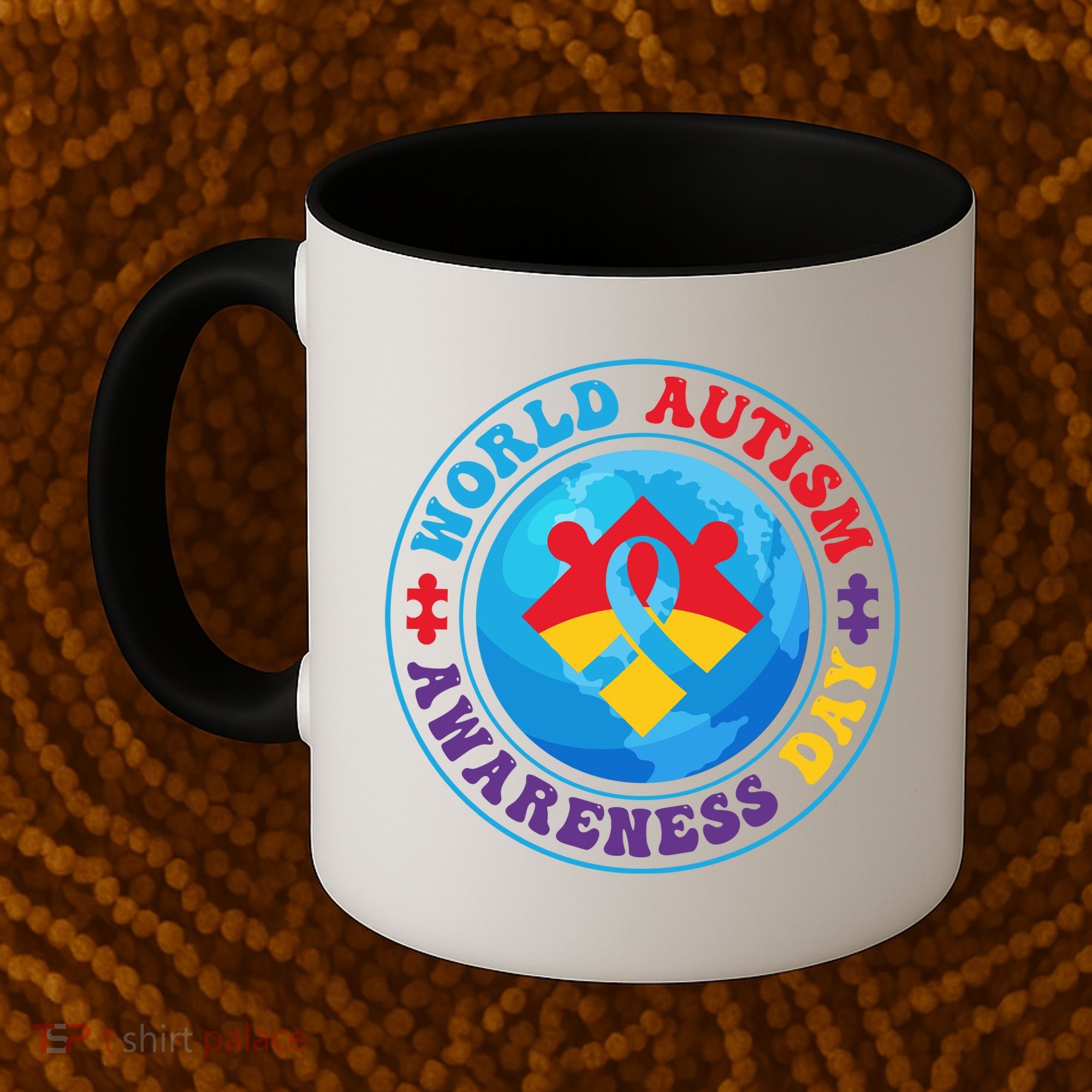 Ribbon World Autism Awareness Day Coffee Mug