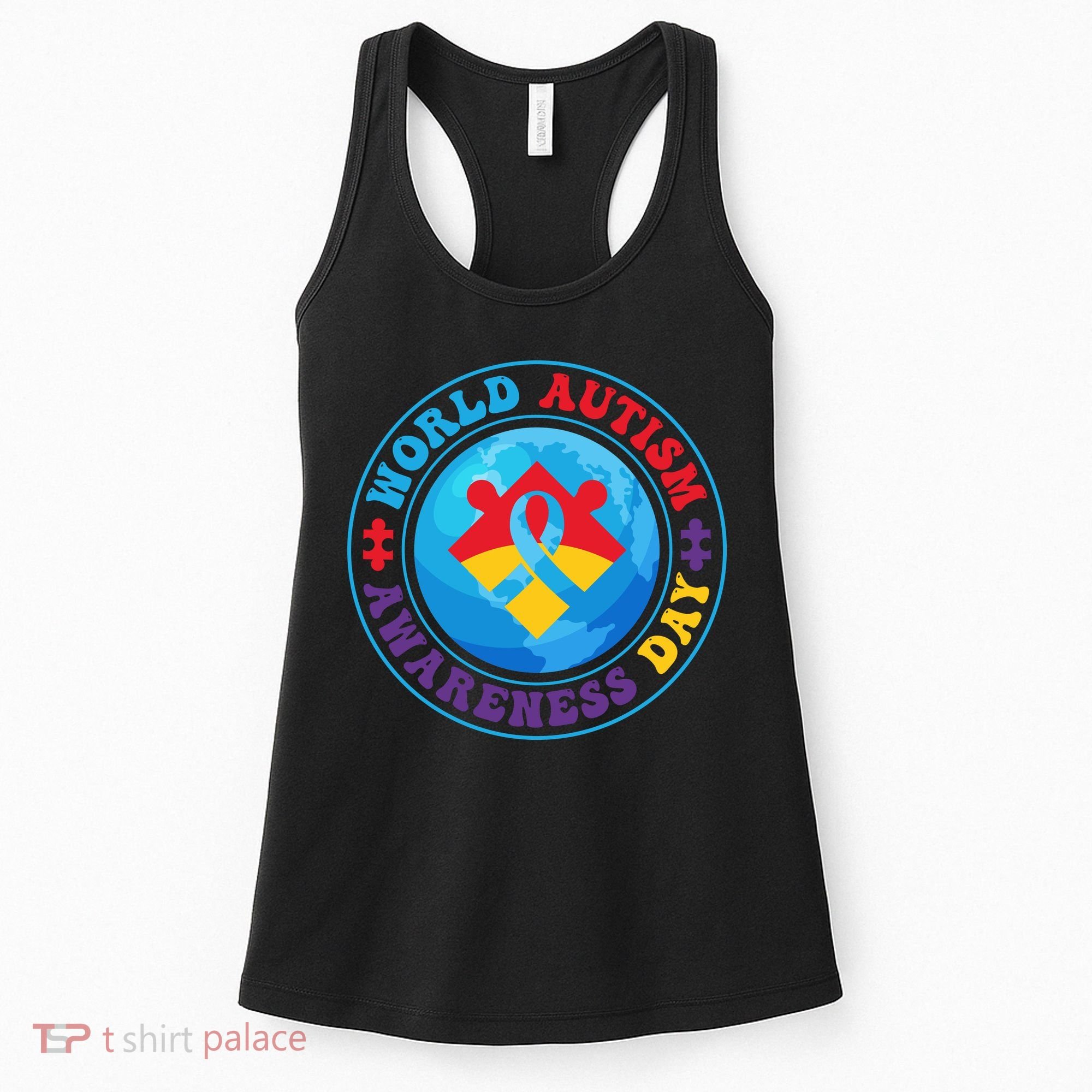 Ribbon World Autism Awareness Day Women's Tank Top