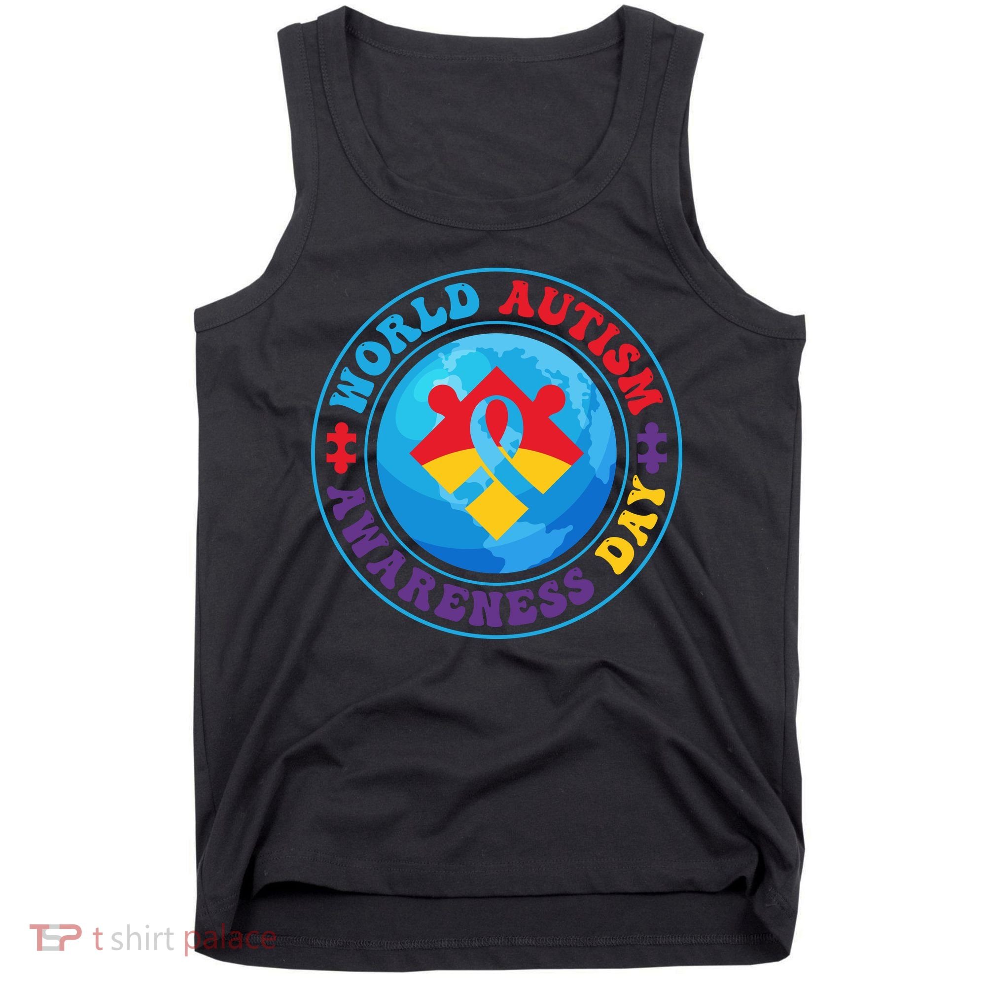 Ribbon World Autism Awareness Day Tank Top