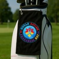 Ribbon World Autism Awareness Day Golf Towel thumb 2