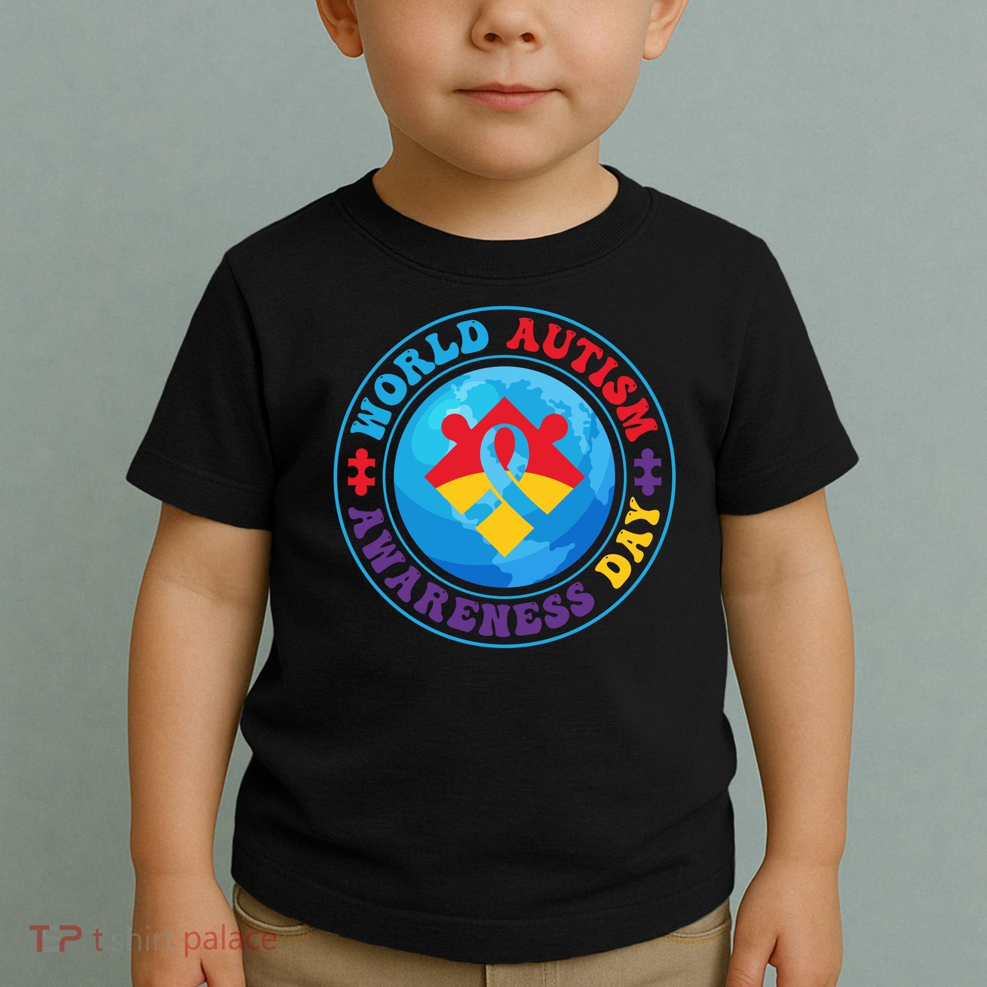 Ribbon World Autism Awareness Day Toddler T-Shirt