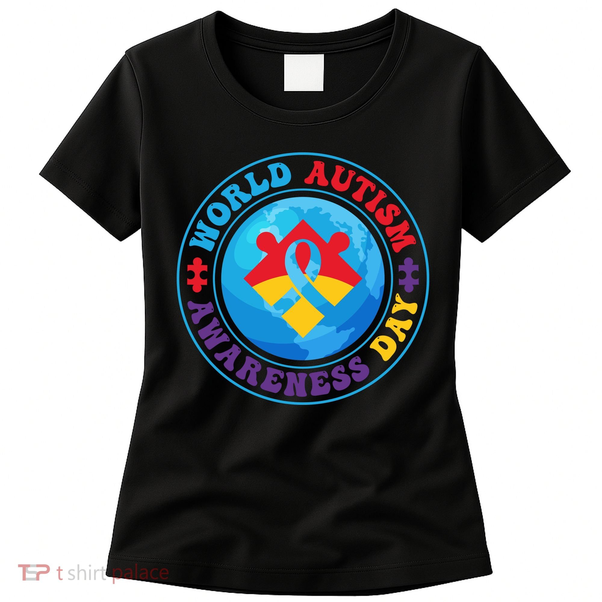 Ribbon World Autism Awareness Day Women's T-Shirt
