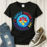 Ribbon World Autism Awareness Day Women's T-Shirt thumb 3
