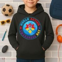 Ribbon World Autism Awareness Day Kids Hoodie thumb 2