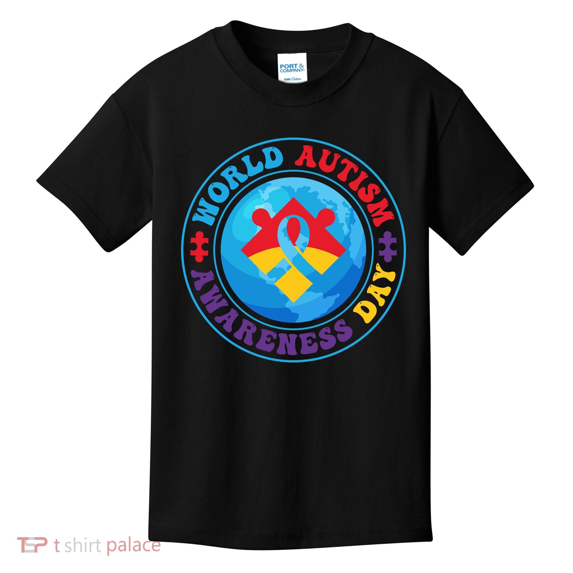 Ribbon World Autism Awareness Day Kids T-Shirt