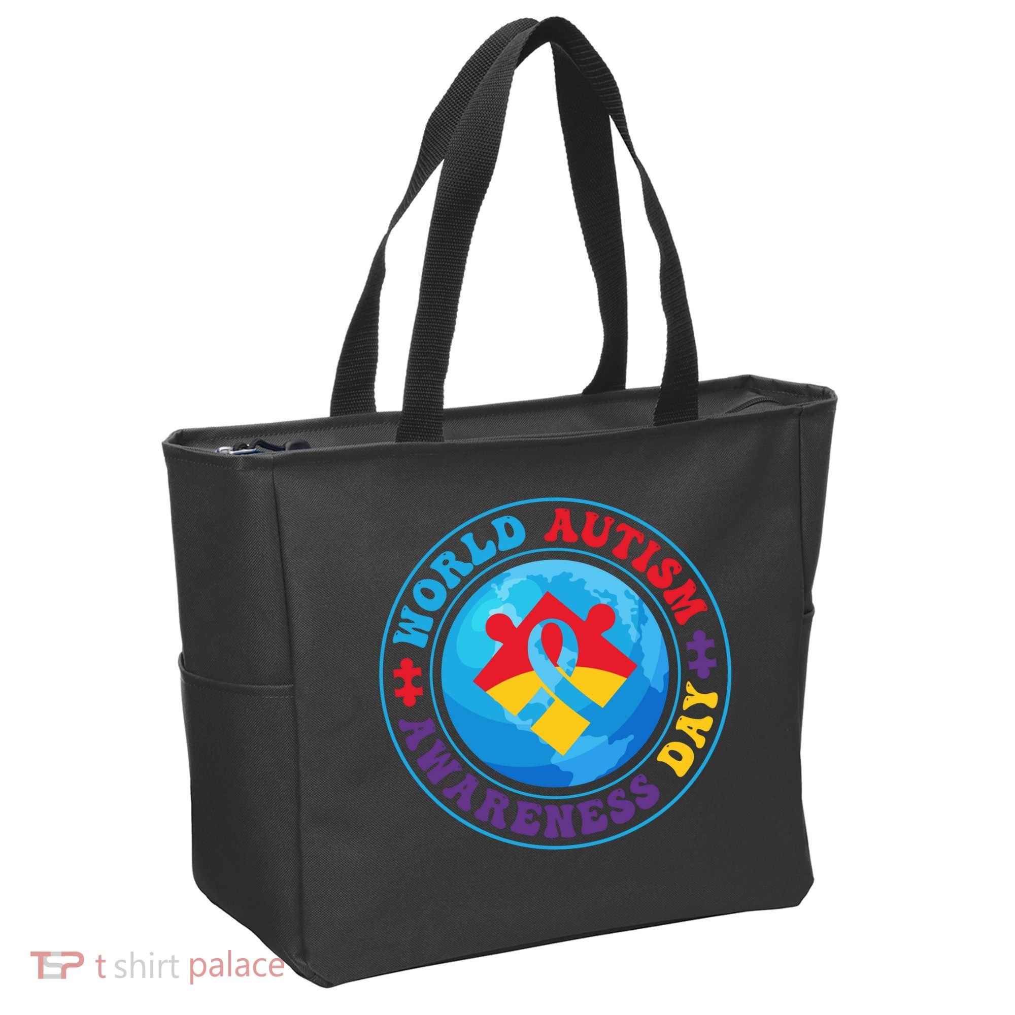 Ribbon World Autism Awareness Day Tote Bag