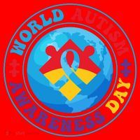 Ribbon World Autism Awareness Day Santa Hat thumb 1