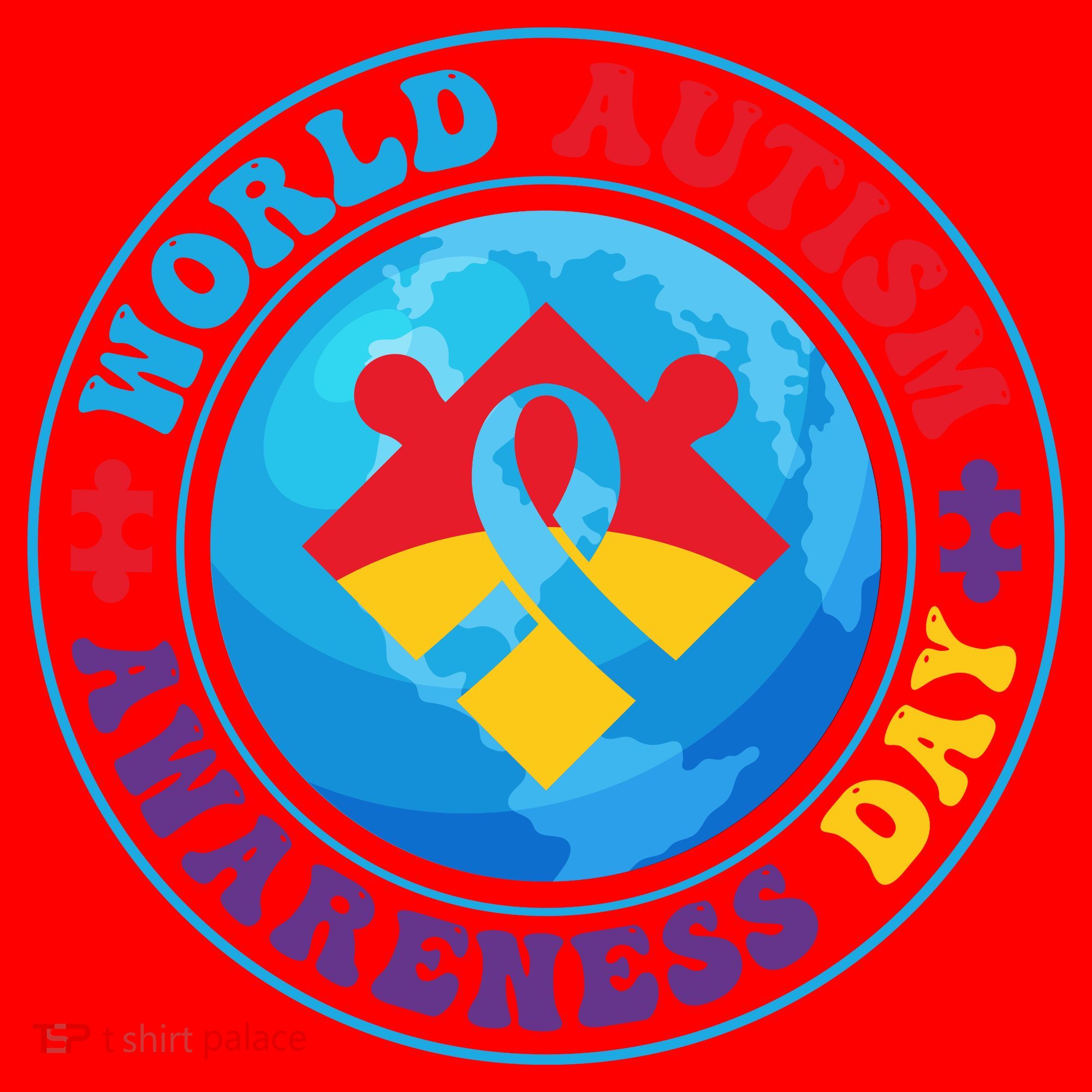 Ribbon World Autism Awareness Day Santa Hat