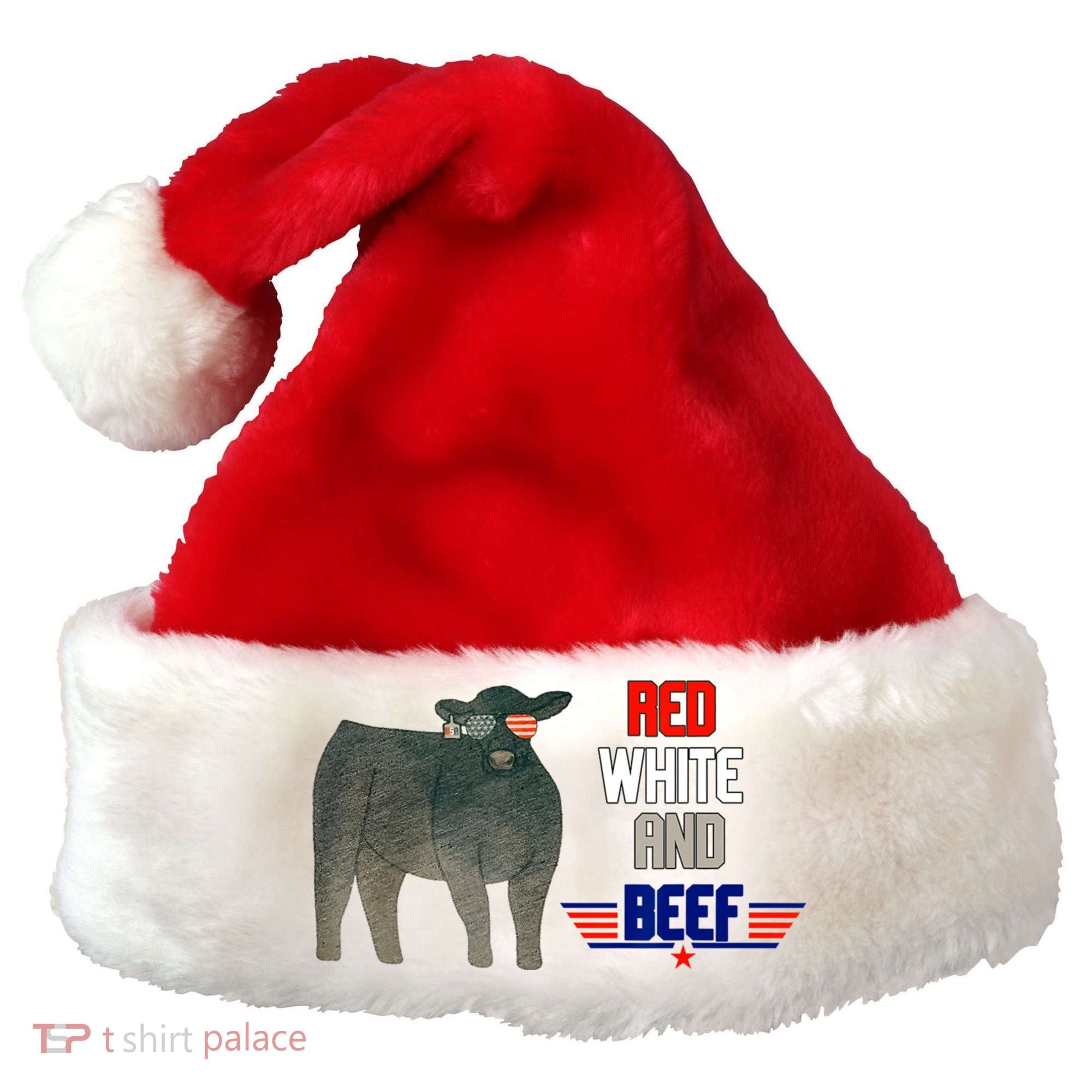 Red White And Beef Santa Hat