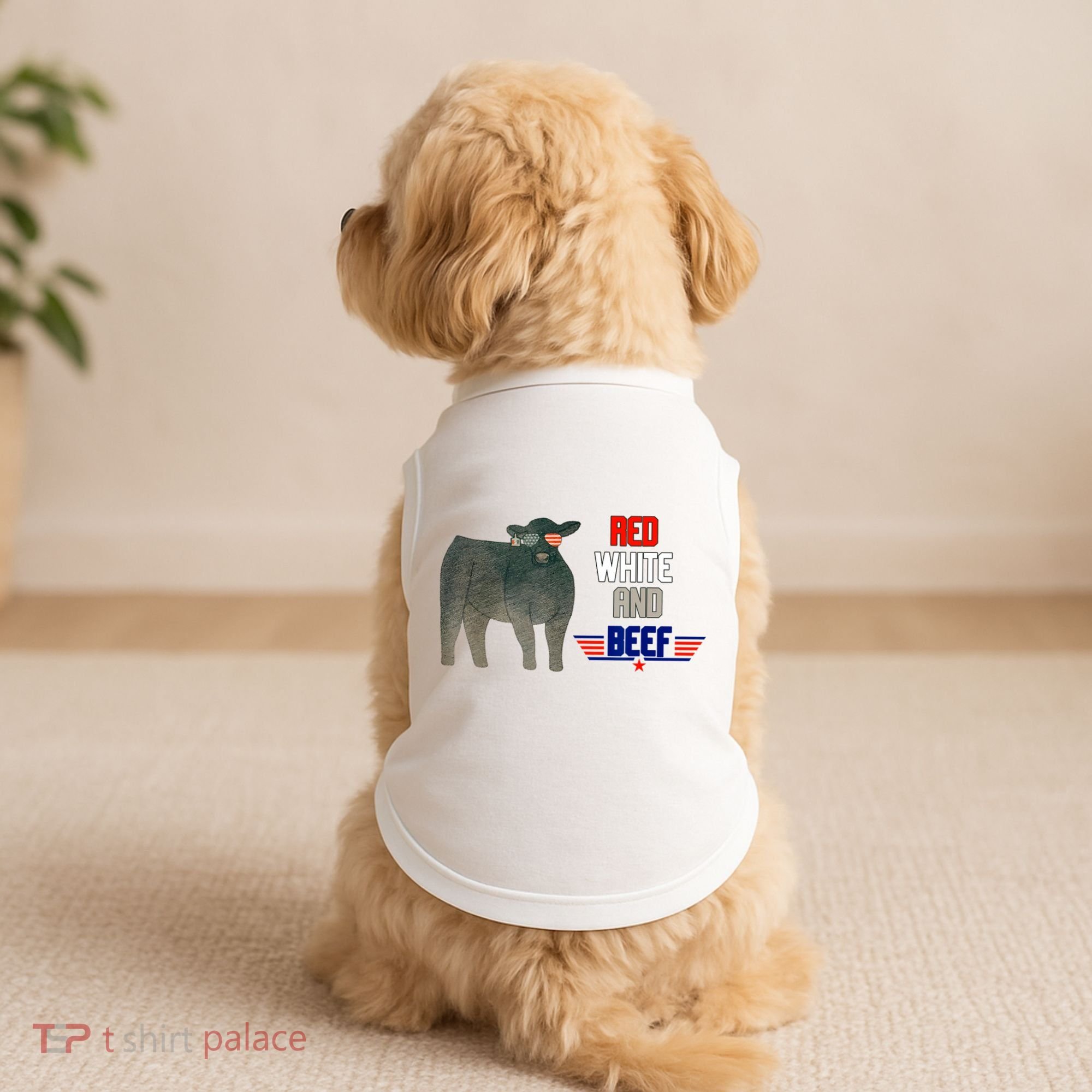 Red White And Beef Doggie Tank