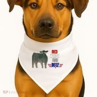 Red White And Beef USA-Made Doggie Bandana thumb 1