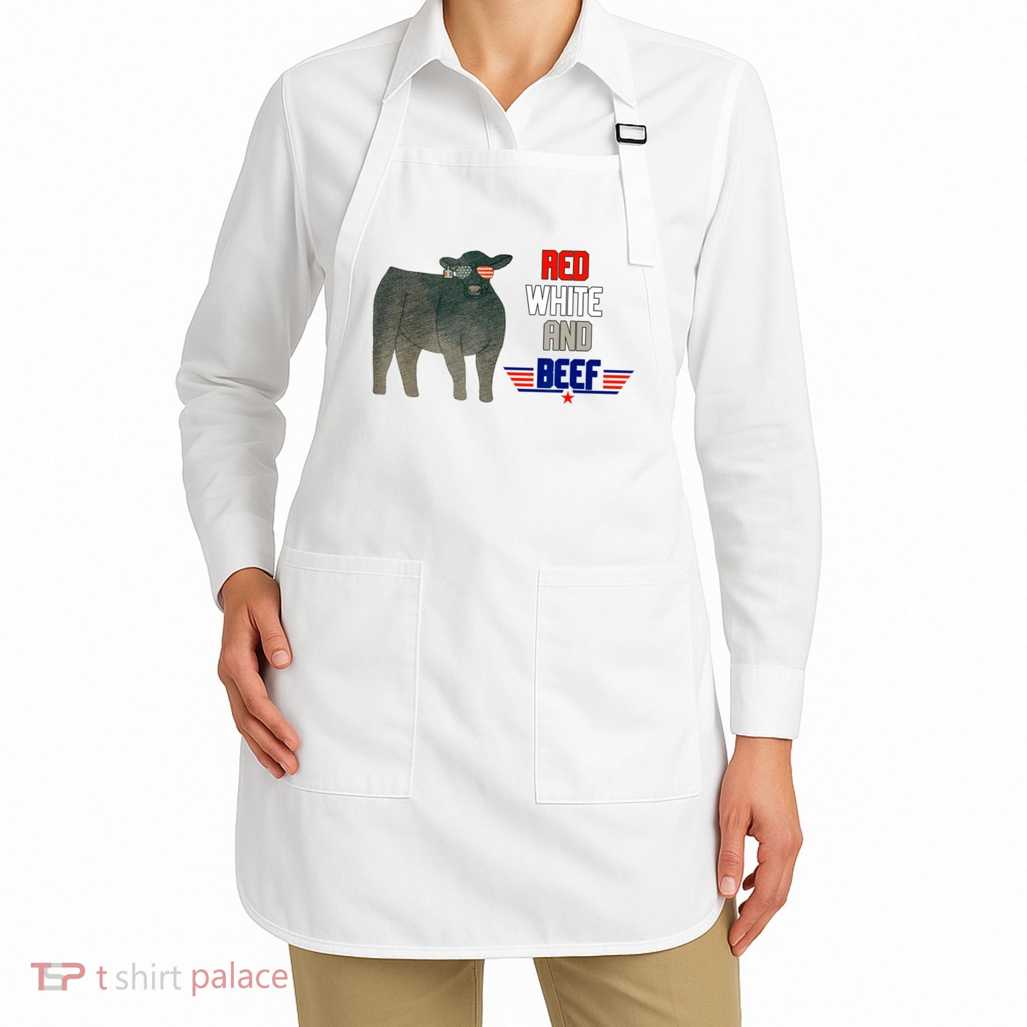 Red White And Beef Apron