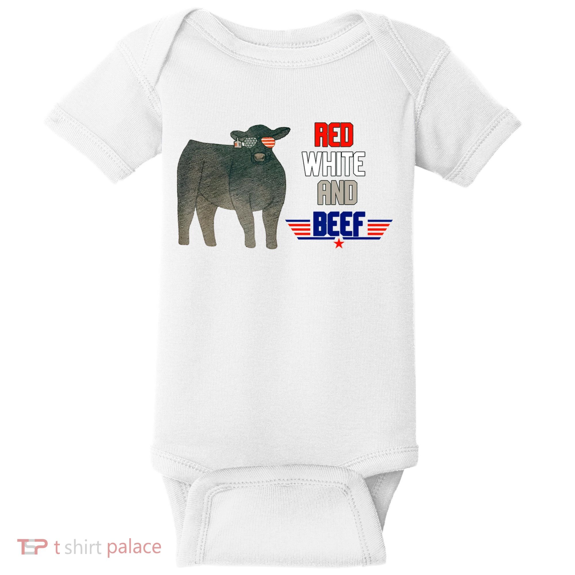 Red White And Beef Baby Bodysuit