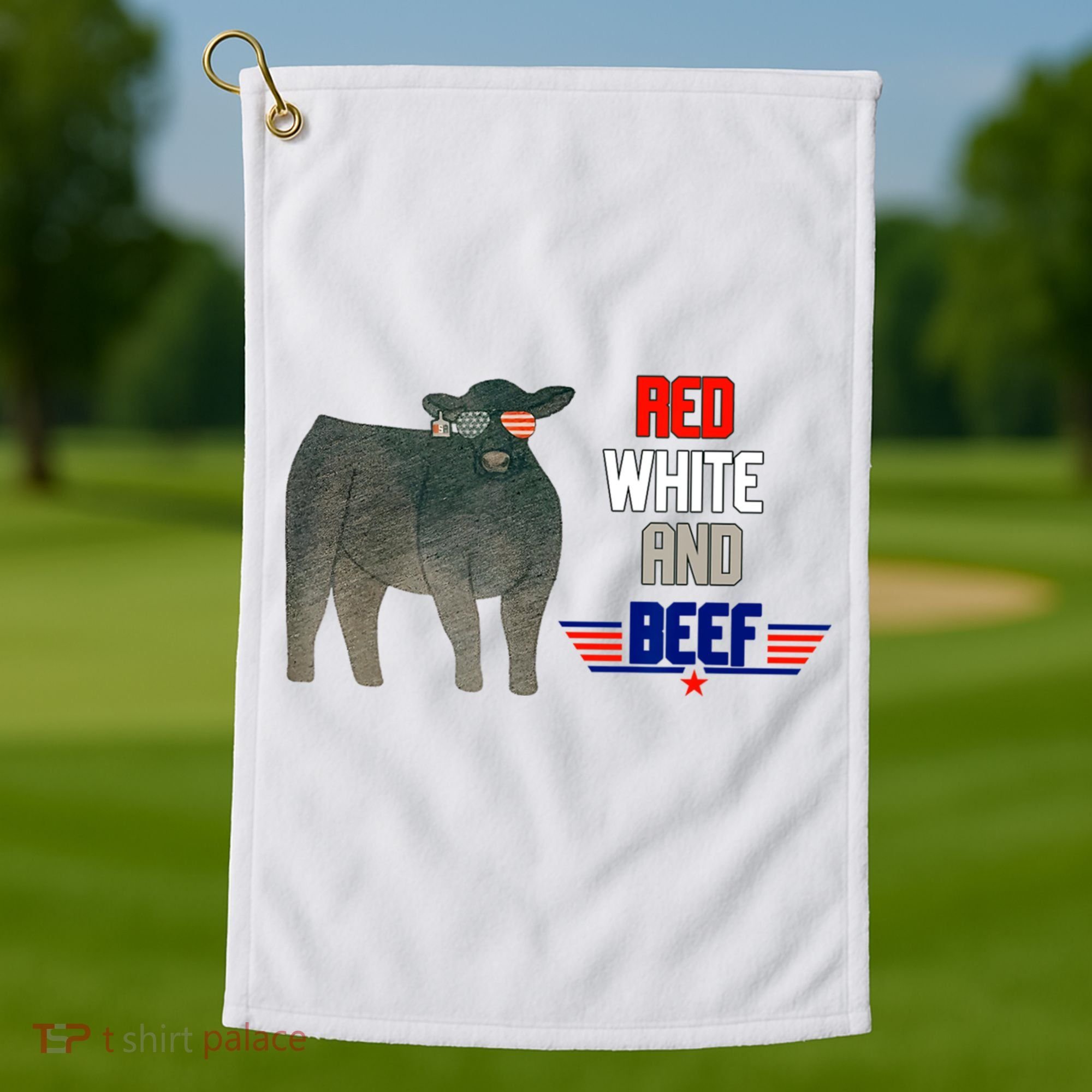 Red White And Beef Golf Towel