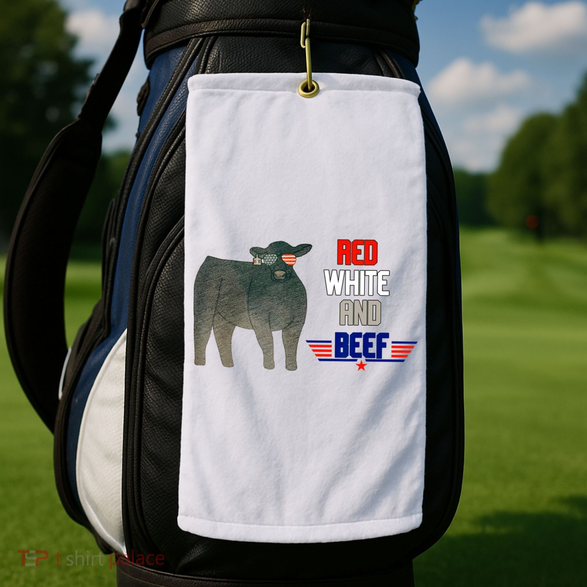 Red White And Beef Golf Towel