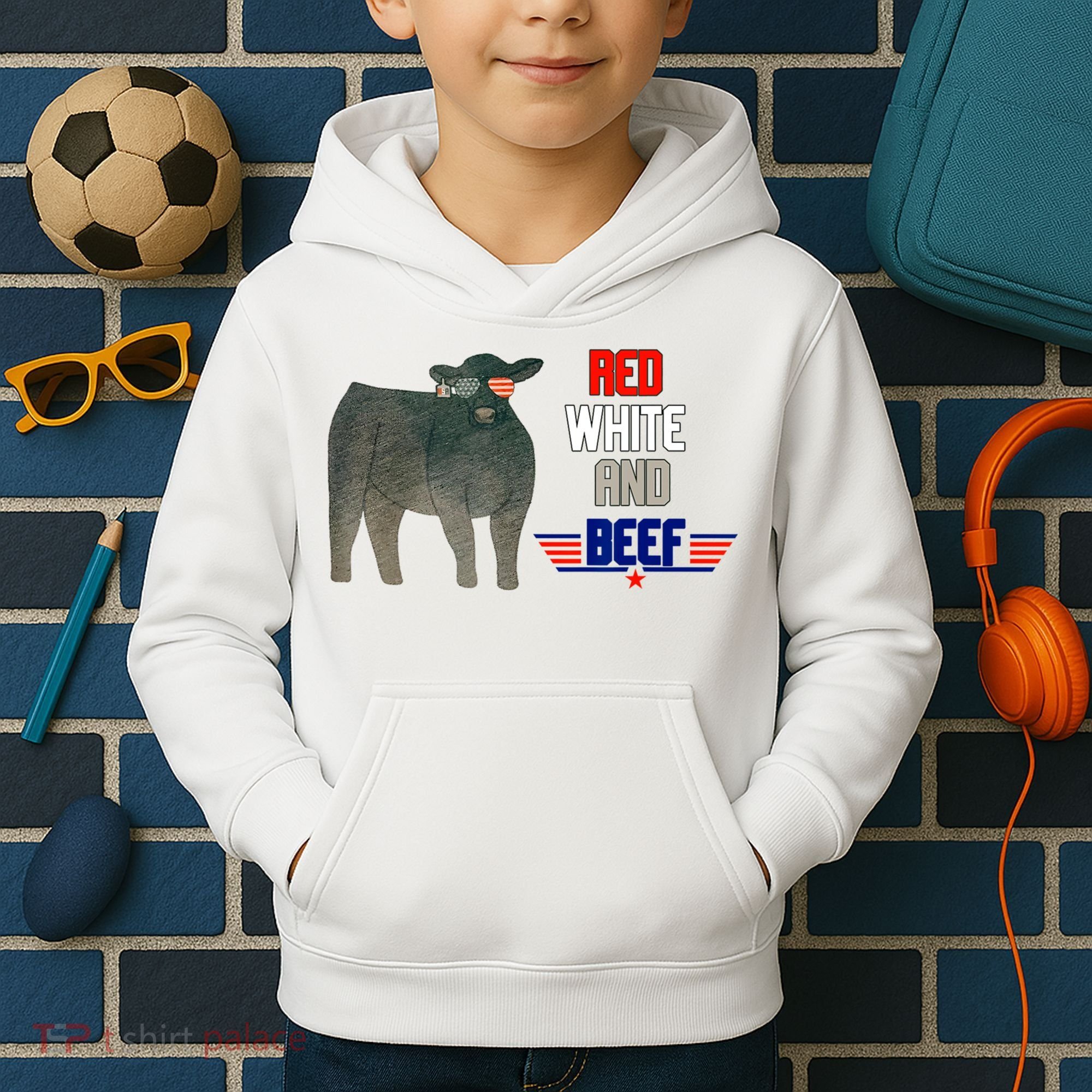Red White And Beef Kids Hoodie